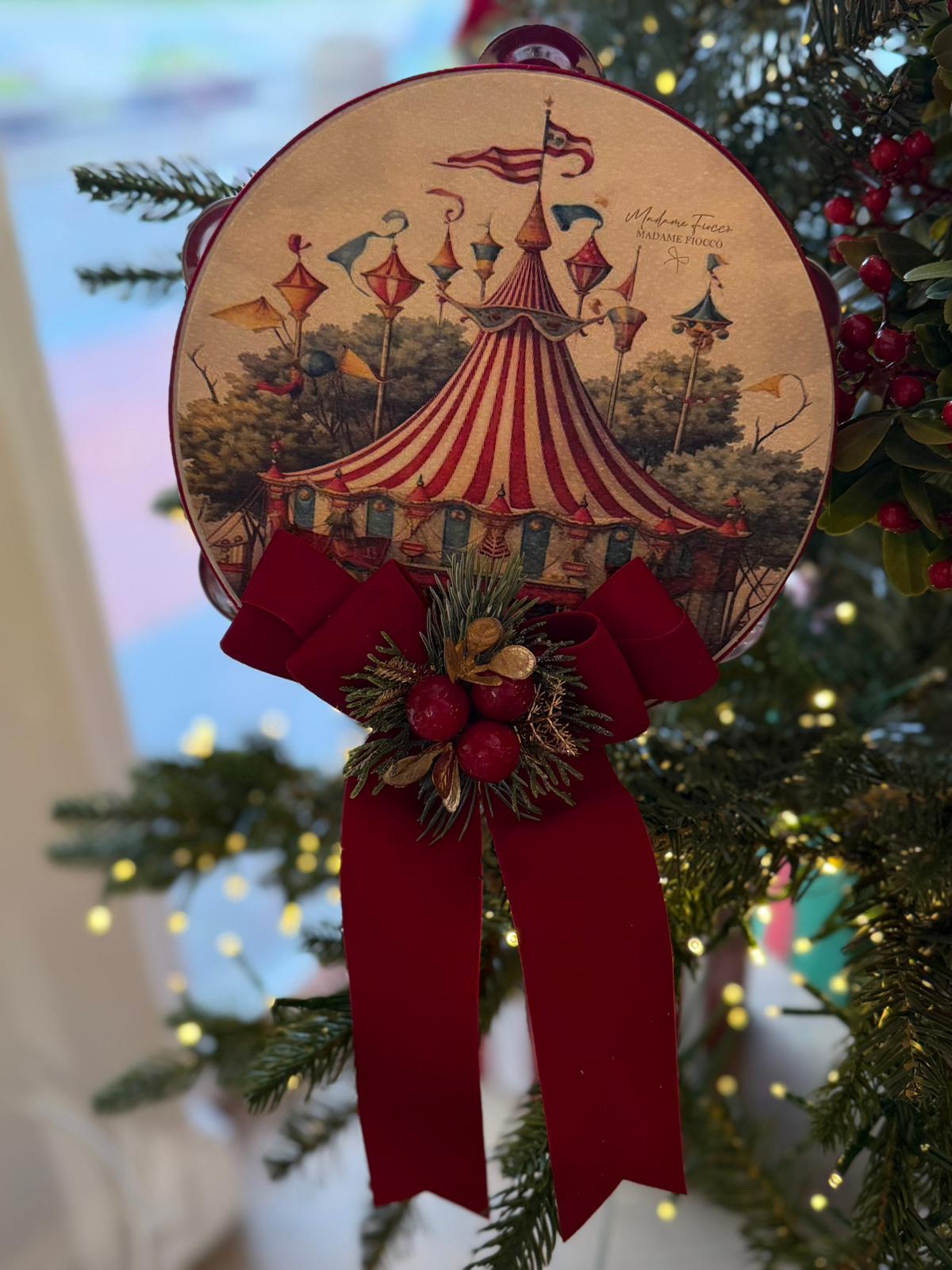 Tamburello Circo - 18 cm - Madame Fiocco